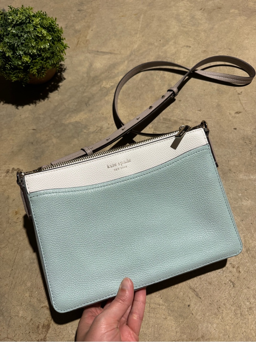 Kate Spade Margaux Convertible Crossbody Bag Purse Mint Blue Green Leather Class